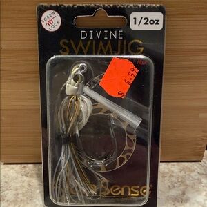 Divine Swimjig by – Silver/White Swim Jig, 1/2 oz